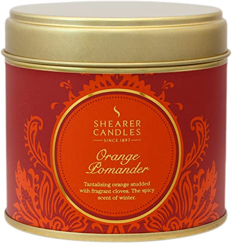 Shearer Candles Orange Pomander Large Scented Gold Tin Candle - Orange for Tarot by Tilly Tarot